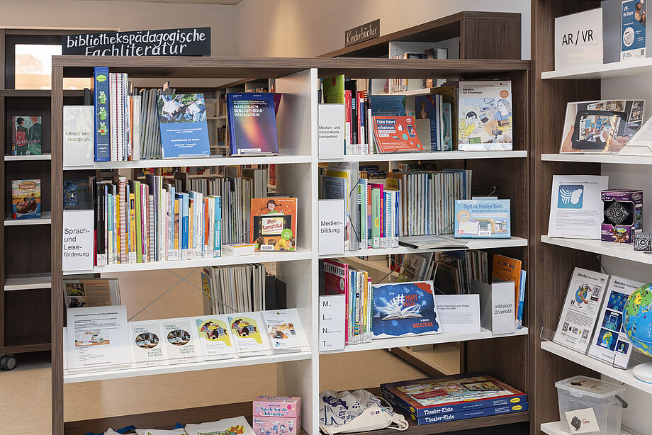 Blick ins Regal mit bibliothekspädagogischer Fachliteratur